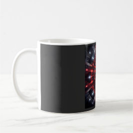 Amazing Red/Black Checkered Mandelbrot Starbursts Kaffeetasse