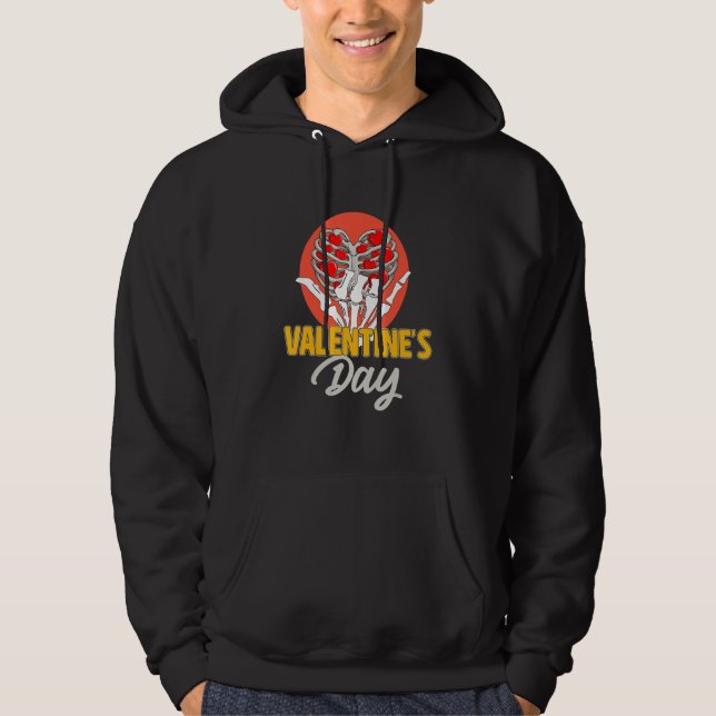 Amazing valentines day cupid stupid heart skeleton hoodie (Vorderseite)