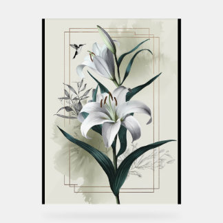 Amazon Lily Art - Gold & Scandi Style Acrylschild