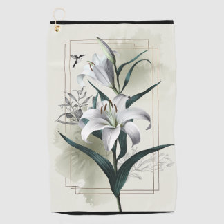 Amazon Lily Art - Gold & Scandi Style Golfhandtuch