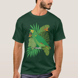 Amazon parrot with leave background T-Shirt