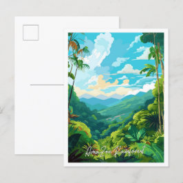Amazon Rainforest Travel Vintage Abbildung Postkarte