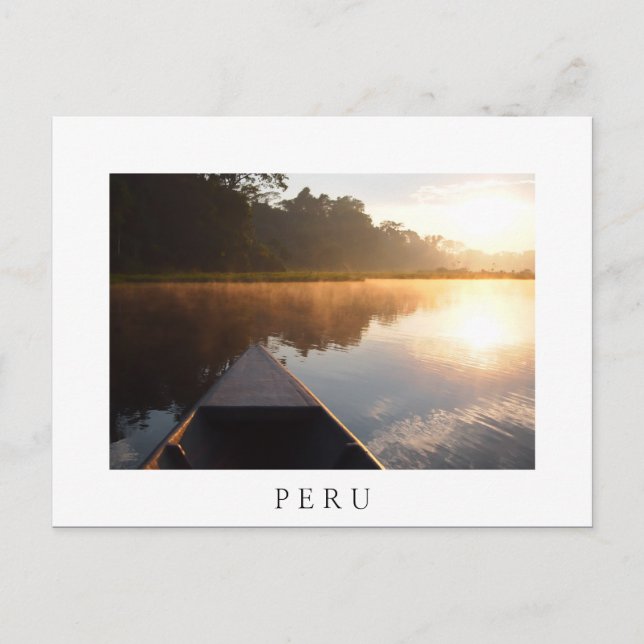 Amazonas Sonnenaufgang, peru weiße Textkarte Postkarte (Vorderseite)