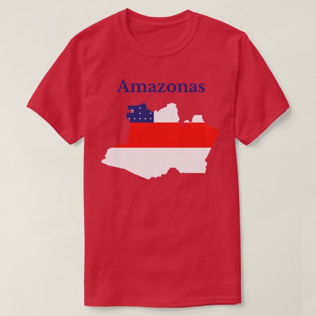 Amazonas Staat Map Flag Brasilien T-Shirt (Design vorne)