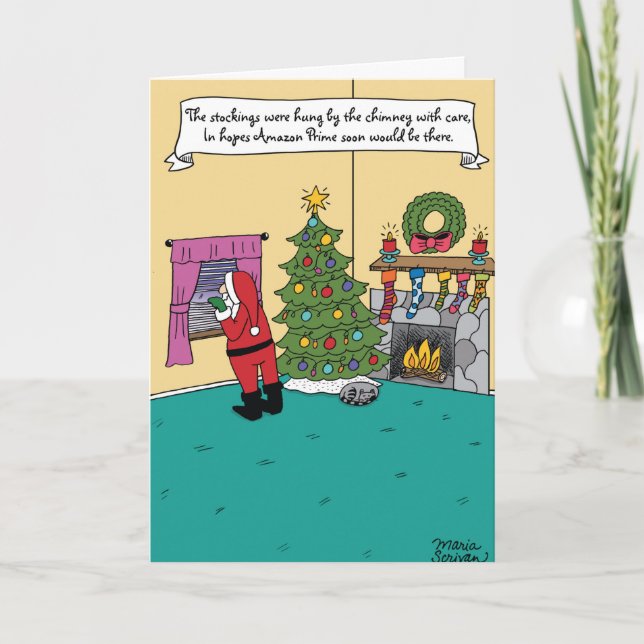 Amazonashauptweihnachtswitz-Karte Feiertagskarte (Vorderseite)
