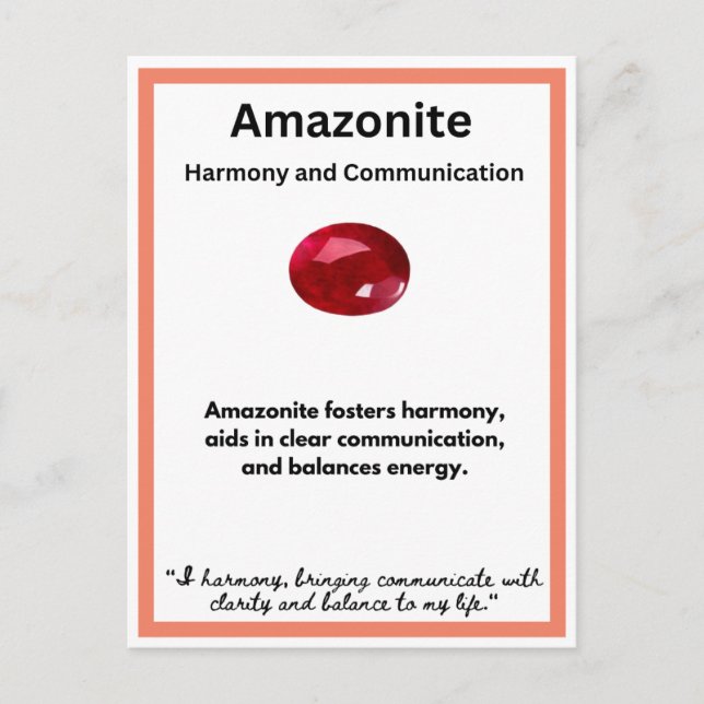 Amazonite Kristallstein Postkarte (Vorderseite)