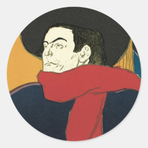 Ambassadeurs, Aristide Bruant von Toulouse Lautrec Runder Aufkleber