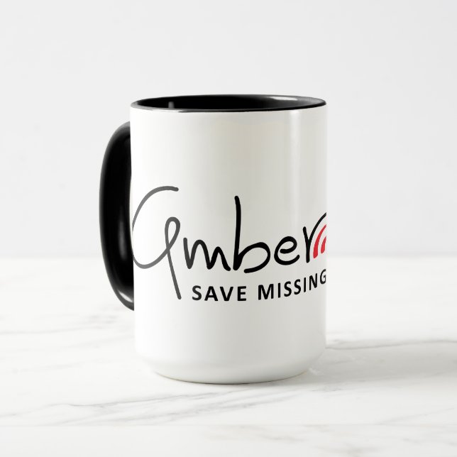 Amber alert waarschuwingbericht tasse (Vorderseite Links)