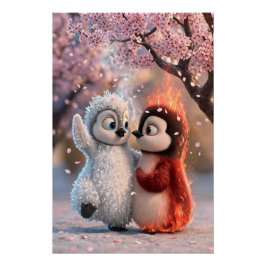Amber and Frosty - im Kirschblütenregen als Poster
