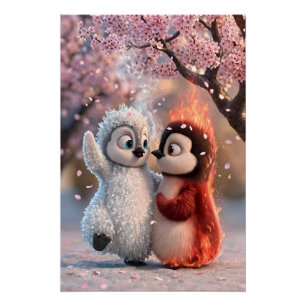 Amber and Frosty - im Kirschblütenregen als Poster