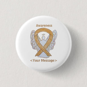 Amber Awareness Ribbon Anlage Cancer Angel Button