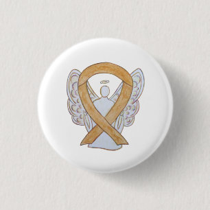 Amber Awareness Ribbon Anlage Cancer Angel Button