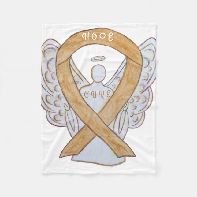 Amber Awareness Ribbon Anlage Krebsblanken Fleecedecke (Vorderseite)