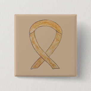 Amber Awareness Ribbon Custom Art Buttone Button