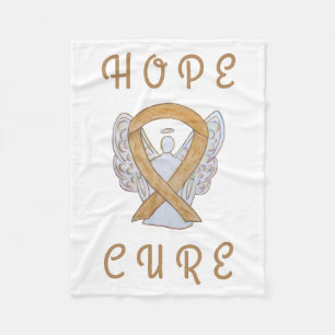 Amber Awareness Ribbon Engel Cancer Chemo Blanket Fleecedecke