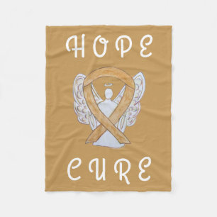 Amber Awareness Ribbon Engel Cancer Chemo Blanket Fleecedecke