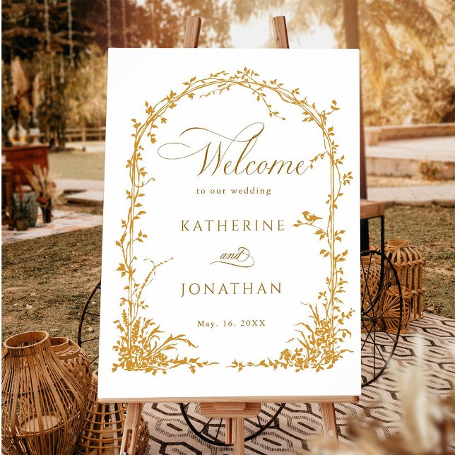 Amber Botanical Arch Garden Wedding Welcome  Poster (Von Creator hochgeladen)