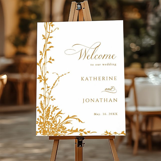 Amber Botanical Garden Wedding Welcome  Poster (Von Creator hochgeladen)