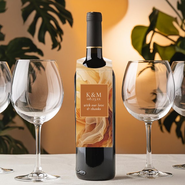 Amber Brandy Abstrakt Ink Wedding ID1089 Flaschenanhänger (Von Creator hochgeladen)