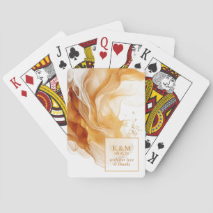 Amber Brandy Abstrakt Ink Wedding ID1089 Spielkarten