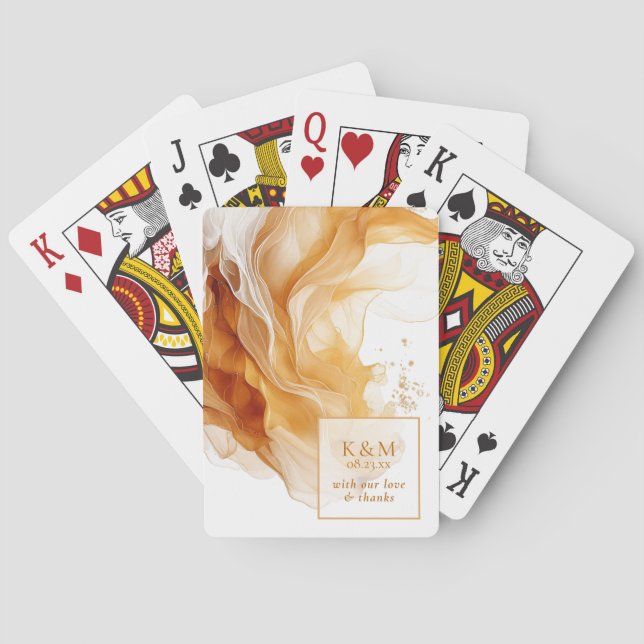 Amber Brandy Abstrakt Ink Wedding ID1089 Spielkarten (Rückseite)