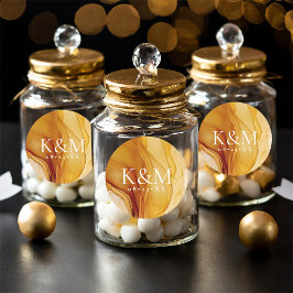 Amber Brandy Abstrakt Wedding ID1089 Runder Aufkleber