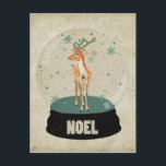 Amber Buck Weihnachten Snowglobe Postkarte<br><div class="desc">Entworfen von Nicole King © 2013 Kundenspezifische Designs erhältlich auf Anfrage Kontakt mit mir cole30@gmail.com</div>