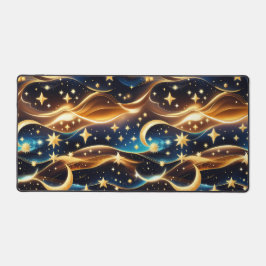 Amber Celestial Moon Astrology Aesthetic Schreibtischunterlage