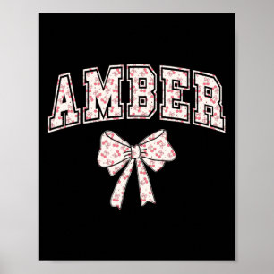 Amber Coquette Bow Shirt Women Ribbon Muttertag Poster
