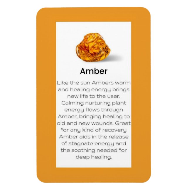 Amber Crystal Meaning Juwelen Edelsteinzeichen Magnet (Vertikal)