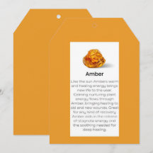 Amber Crystal Meaning Juwelier Display Card Tag