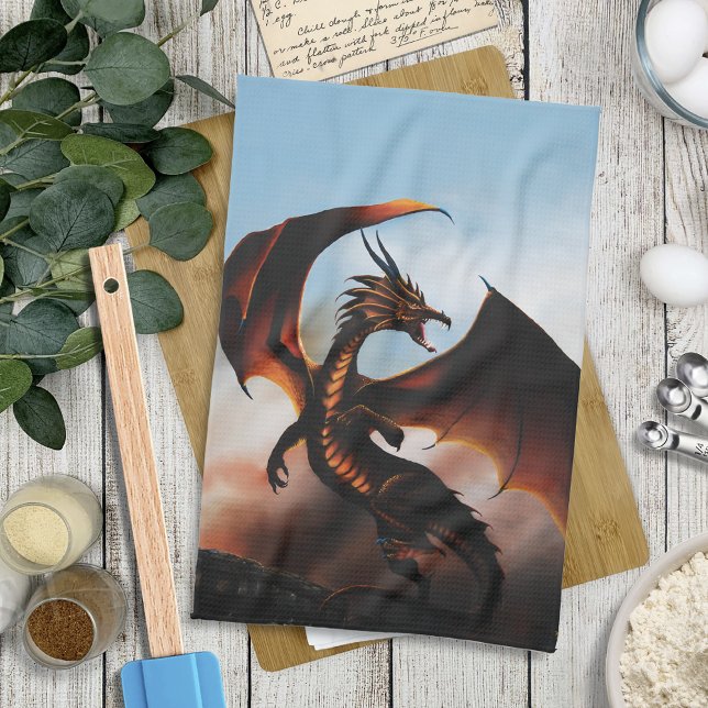 Amber Dragon Fantasy Geschirrtuch (Von Creator hochgeladen)