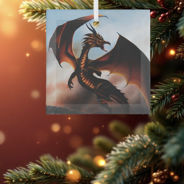 Amber Dragon Fantasy Ornament Aus Glas (Von Creator hochgeladen)