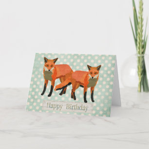 Amber Foxes Carte Anniversaire