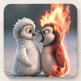 Amber & Frosty Tiny Penguins Big Feelings Coaster Getränkeuntersetzer