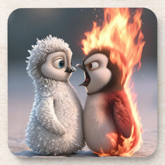 Amber & Frosty Tiny Penguins Big Feelings Coaster Getränkeuntersetzer