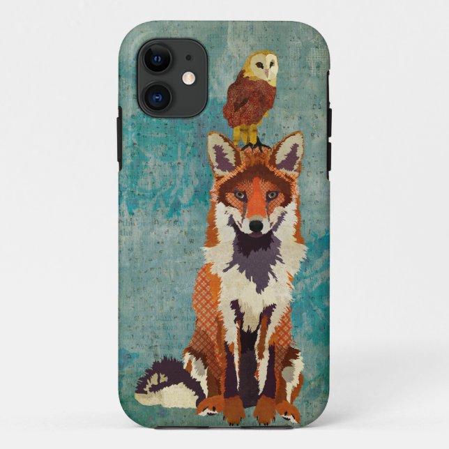 Amber Fuchs & Owl Blaue Rose Fall Case-Mate iPhone Hülle (Rückseite)