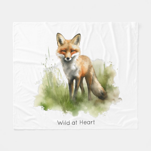 Amber Gaze: Meadow Fox, benutzerdefiniert Fleecedecke (Vorderseite (Horizontal))