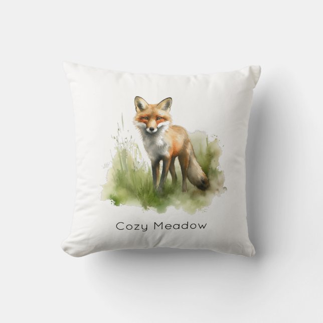 Amber Gaze: Meadow Fox, benutzerdefiniert Kissen (Vorderseite)