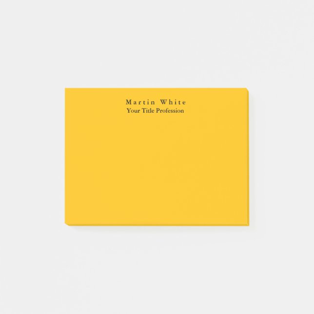 Amber gelb Schlicht Elegante Beruflich Moderne Post-it Klebezettel (Vorderseite)