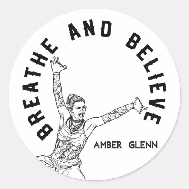 Amber Glenn Inspirierter Aufkleber (Vorderseite)