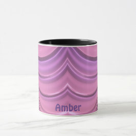 AMBER ~ GLOSSY 3D Zany Pink Mauve Fraktal ~ Tasse