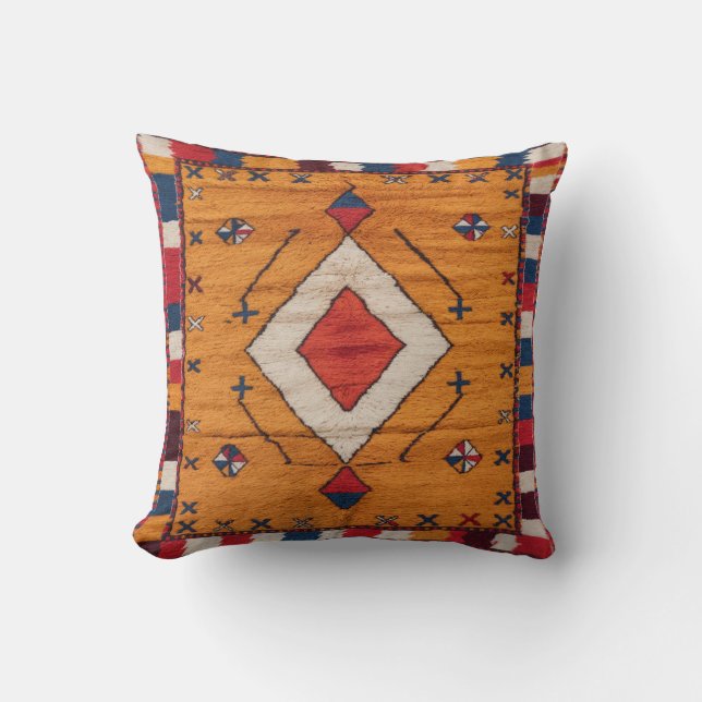 Amber Glow" marokkanische Kilim Kissen: Kissen (Vorderseite)