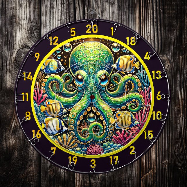 Amber Glow Octopus Dartboard Dartscheibe (Von Creator hochgeladen)