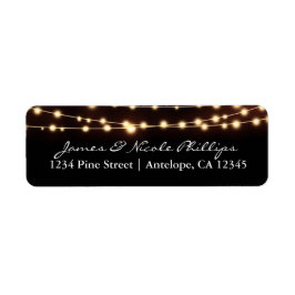 Amber Glow String Lights Elegante Adressetiketten