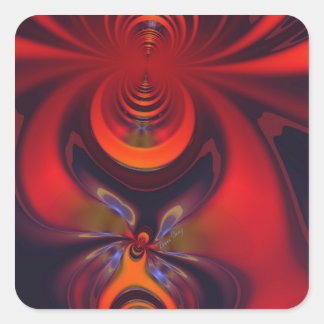 Amber Goddess - Orange und Gold Passion Quadratischer Aufkleber