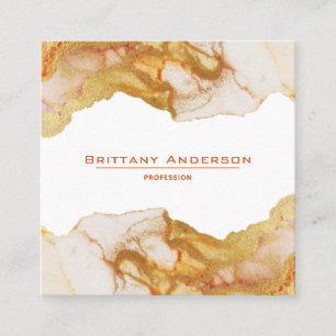 Amber Golden Abstrakt Custom Business Card Quadratische Visitenkarte