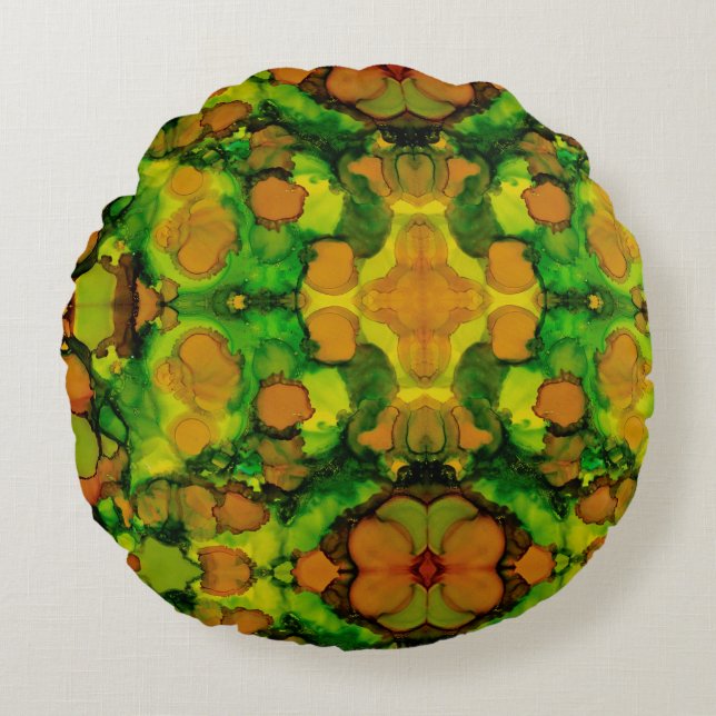 Amber Grove Rundes Kissen (Vorderseite)