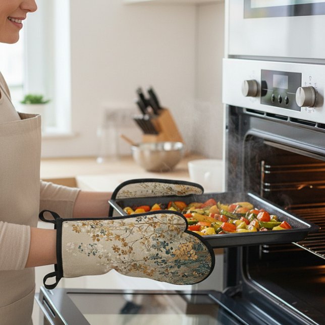 Amber meadow floral ofenhandschuh & Topflappen-Set (Von Creator hochgeladen)