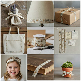 Amber meadow floral ripsband